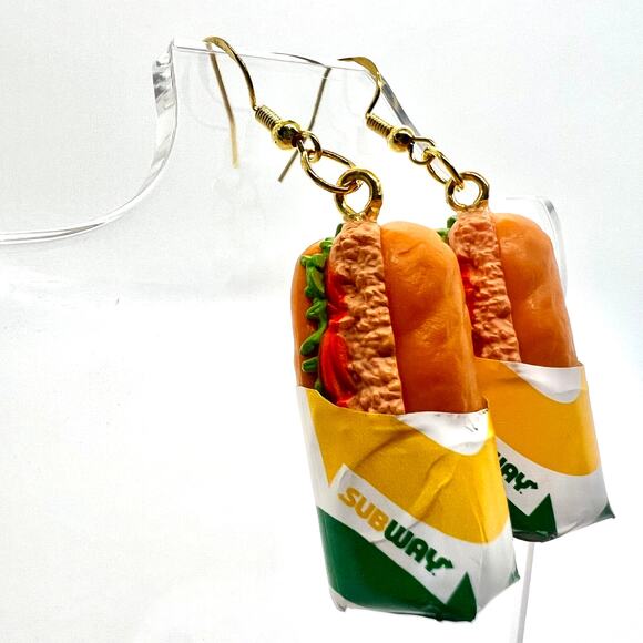 Subway Tuna Sub Earrings - Subway Accessories - Sandwich Earrings - Mini Brands - Picture 4 of 11